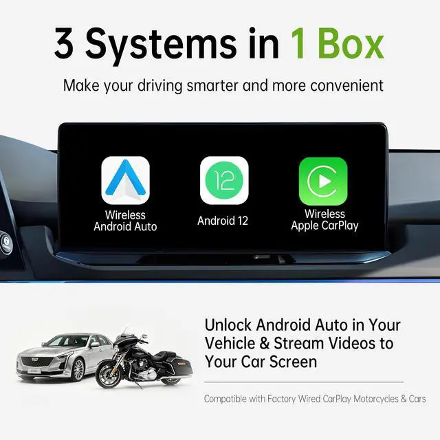 Alt view image 2 of 7 - CarPlay Ai Box 2026 Upgrade - Magic Box 3.0 for Wired CarPlay Cars | Unlock Android Auto on Your Motorcycle & Car | USB PORT Wired Android Auto & phone Charge Support
