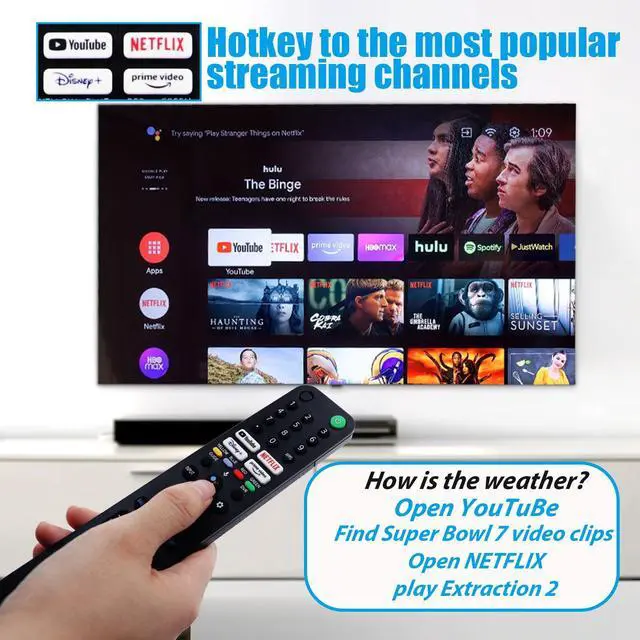 Alt view image 2 of 6 - RMF-TX520U for Sony Smart TV & Bravia TV with Voice Control | Replacement Remote for Sony 2019-2023 XBR/KD/XR Series, X80J, X85J, X90J, A80J etc