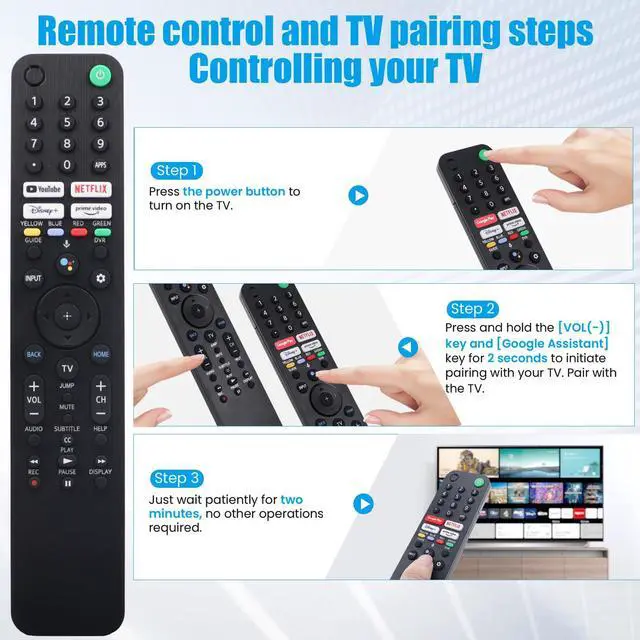 Alt view image 6 of 6 - RMF-TX520U for Sony Smart TV & Bravia TV with Voice Control | Replacement Remote for Sony 2019-2023 XBR/KD/XR Series, X80J, X85J, X90J, A80J etc