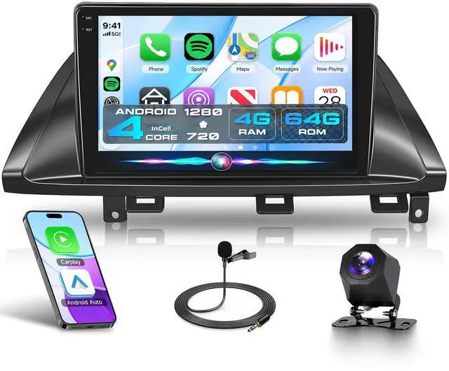 Main image of 4 Core 4G+64G Android 15 Car Stereo for Honda Odyssey 2005-2010, 10.1" Touchscreen Radio with Wireless CarPlay Android Auto, GPS WiFi Bluetooth FM/RDS SWC Backup Camera
