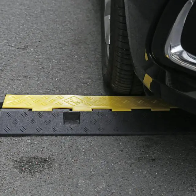 Alt view image 6 of 7 - Rubber Cable Ramp Cord Cover Cable Protector Ramps Wire Hose Protective 22000Lbs Load Capacity Traffic 2 Channel Speed Bump for Asphalt Concrete Gravel Driveway Indoor Outdoor, 3 Packs