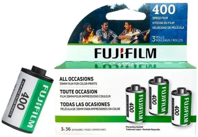 Main image of Fujicolor 400 ISO 35mm Color Film 3 Pack (36 Exposures Each) Color Negative Film (400 Speed, 1 Pack (3 Rolls))