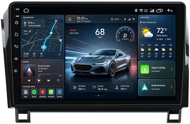 Main image of for Toyota Tundra 2007-2013 Sequoia 2008-2018 Radio Stereo Upgrade: Wireless CarPlay Android Auto, 10.2 Inch 1280x800 IPS Head Unit, Bluetooth 5.0 GPS WiFi6 FM SWC 2G+64G Android 15