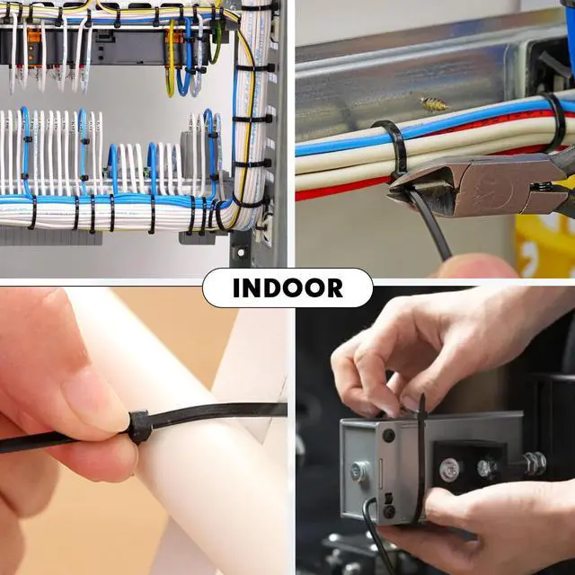 Alt view image 5 of 6 - 12 Inch Black Nylon Zip Ties, 1500 Pack Self-Locking 50lb Tensile