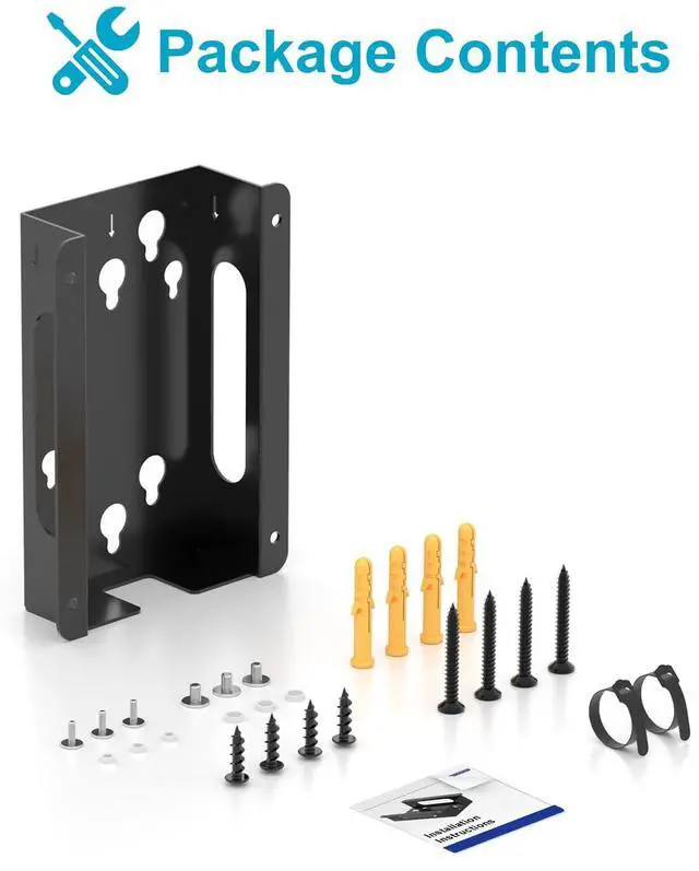 Alt view image 6 of 6 - Metal Mount for Dell Docking Station Under Desk and Wall Mount for Dell UD22 WD19 WD19S WD22TB4 WD19TBS WD25 SD25 Series Dock & Power Adapter Mounting Bracket for Laptop Dock with Cable Ties