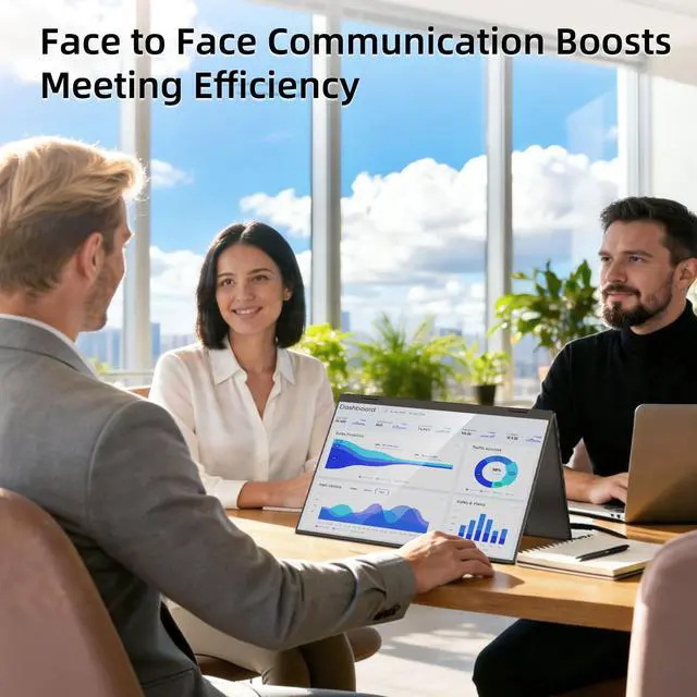 Alt view image 7 of 7 - 16" Foldable Laptop Screen Extender, Dual Portable Monitors. | 1200P, Plug & Play, All-Metal, Ultra Slim, Extend/Mirror/Splicing/Flip Mode, USB-C/HDMI, Low Blue Light, Speaker, for Win/Mac