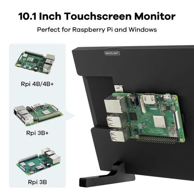 Alt view image 4 of 6 - 10.1" IPS LCD Capacitive Touchscreen Monitor HDMI Display 1280x800 for Raspberry Pi 5/4/3B+ Xbox PS4 Windows 7/8/10