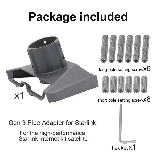Alt view image 3 of 7 - Pipe Adapter for Starlink Gen 3, Adjustable Standard 4/4X Pole Mount Kit | For 1.25''-2.1'' Pipe,360° Rotation and 20° Tilt,550 lbs Capacity,Weather-Resistant Aluminum Alloy,Stable Installation