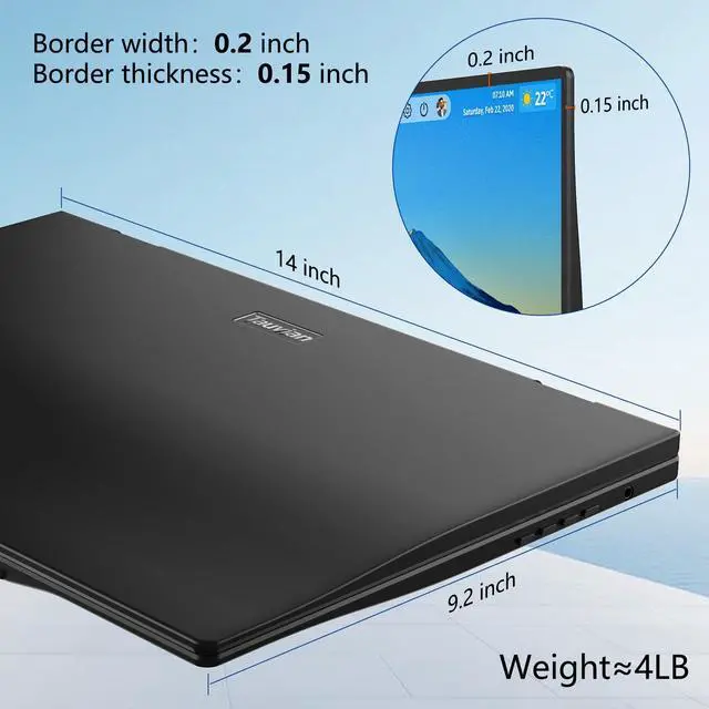 Alt view image 5 of 7 - 16" Foldable Laptop Screen Extender, Dual Portable Monitors. | 1200P, Plug & Play, All-Metal, Ultra Slim, Extend/Mirror/Splicing/Flip Mode, USB-C/HDMI, Low Blue Light, Speaker, for Win/Mac