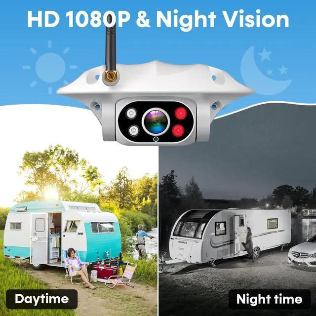 Alt view image 3 of 7 - Wireless RV Backup Camera: 1080P HD Rear View Camera with 7 DVR Split-Screen Monitor,170° Wide-Angle Lens, IR Night Vision, Waterproof IP69, Plug & Play for Furrion Pre-Wired RVs