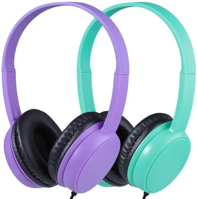 Main image of 2 Pack Kids Headphones for School Classroom Students, Class Set On Ear Comfy Wired Headset for Children Boys Girls Teens Toddler, Stereo Sound 3.5mm Jack for Online Learning Airplane (GS30,2Mixed)