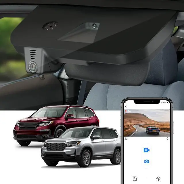 Main image of 4K Dash Cam Suitable for Honda Pilot 2016-2022 & Passport 2019-2025 Touring EX LX Elite Sport EXL (DZ-0337), OEM Look, UHD 2160P Video, WiFi & APP, Loop Recording, G-Sensor, Plug&Play, 64GB