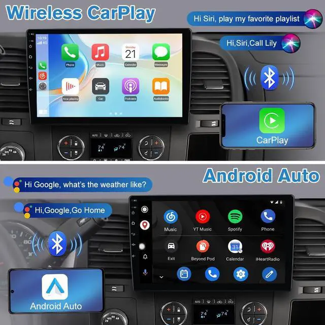 Alt view image 2 of 7 - Android Car Radio for Chevy Silverado 1500 GMC Sierra 2007-2013 | Chevy Tahoe, GMC Acadia, 2007-2013Touch Screen, CarPlay Android Auto, WiFi, GPS, Bluetooth FM AM SWC