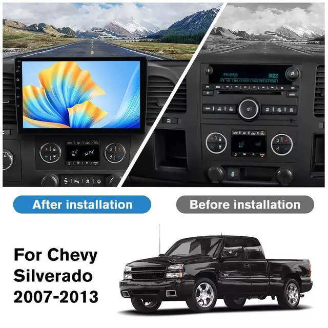 Alt view image 3 of 7 - Android Car Radio for Chevy Silverado 1500 GMC Sierra 2007-2013 | Chevy Tahoe, GMC Acadia, 2007-2013Touch Screen, CarPlay Android Auto, WiFi, GPS, Bluetooth FM AM SWC