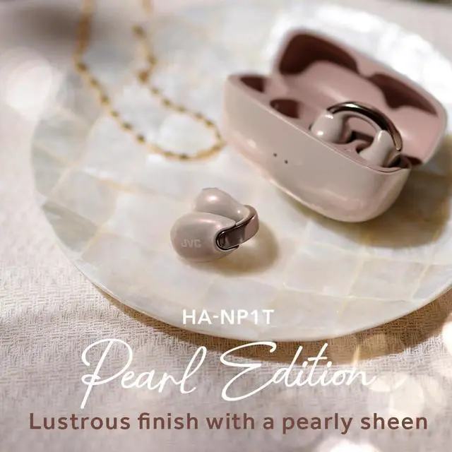 Alt view image 3 of 7 - Nearphones Pearl Edition - Earcuff True Wireless Earbuds with Shiny Arch, Comfortable fit, Multipoint Connection, Bluetooth 5.3, 24H Battery Life - HANP1T-PN (Sand Peach)