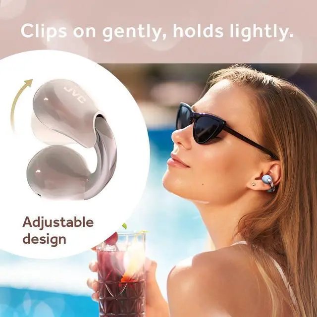 Alt view image 4 of 7 - Nearphones Pearl Edition - Earcuff True Wireless Earbuds with Shiny Arch, Comfortable fit, Multipoint Connection, Bluetooth 5.3, 24H Battery Life - HANP1T-PN (Sand Peach)