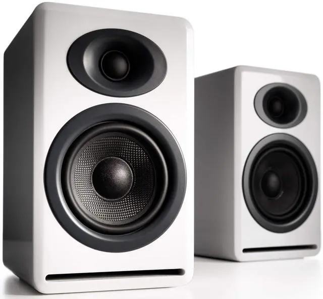Main image of P4 Passive Bookshelf Speakers Compact Home Stereo Speakers | for Amplifiers, Turntables and Music Listening - White