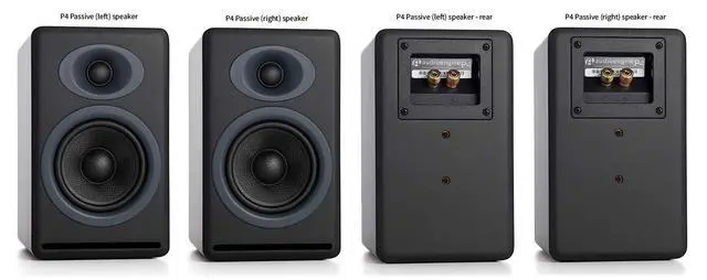 Alt view image 3 of 5 - P4 Passive Bookshelf Speakers Compact Home Stereo Speakers | for Amplifiers, Turntables and Music Listening - White