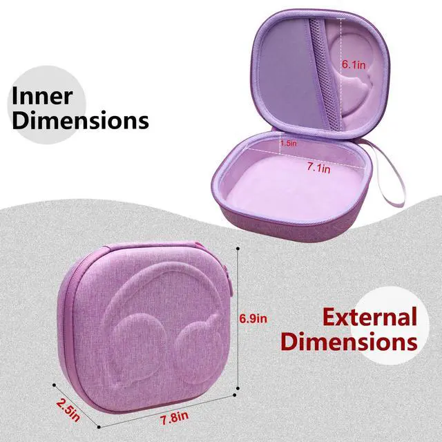 Alt view image 2 of 6 - Case for JBL Tune 510BT/720BT/770NC/520BT/520C/670NC Headphone Purple | Hard Carrying Travel Case for JBL Live 670NC/770NC/680NC/780NC Headphones