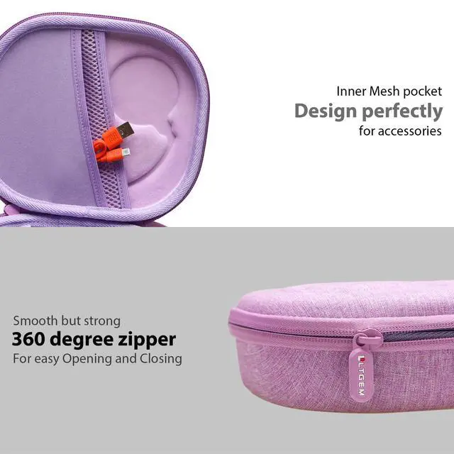Alt view image 5 of 6 - Case for JBL Tune 510BT/720BT/770NC/520BT/520C/670NC Headphone Purple | Hard Carrying Travel Case for JBL Live 670NC/770NC/680NC/780NC Headphones