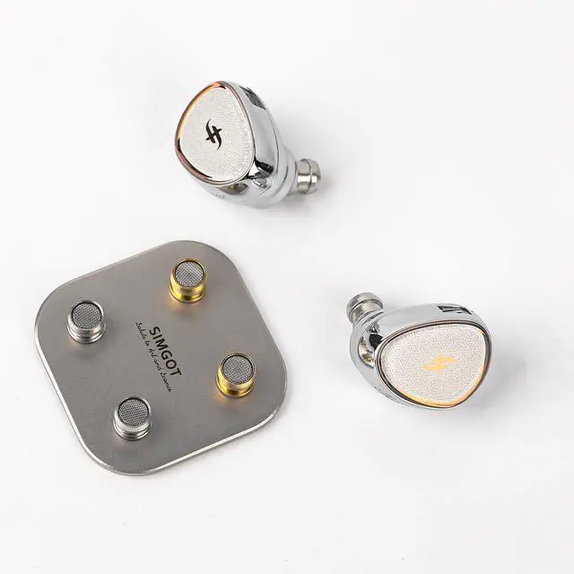 Alt view image 5 of 6 - SIMGOT EA1000 Fermat 10mm Dynamic Driver IEM & Gaming Earbuds, 2Pin | With SDPGD Purple-gold Diaphragm, Polished Metal Shell, Detachable Tuning Nozzles, Silver-Plated Cable For Audiophiles Gamers