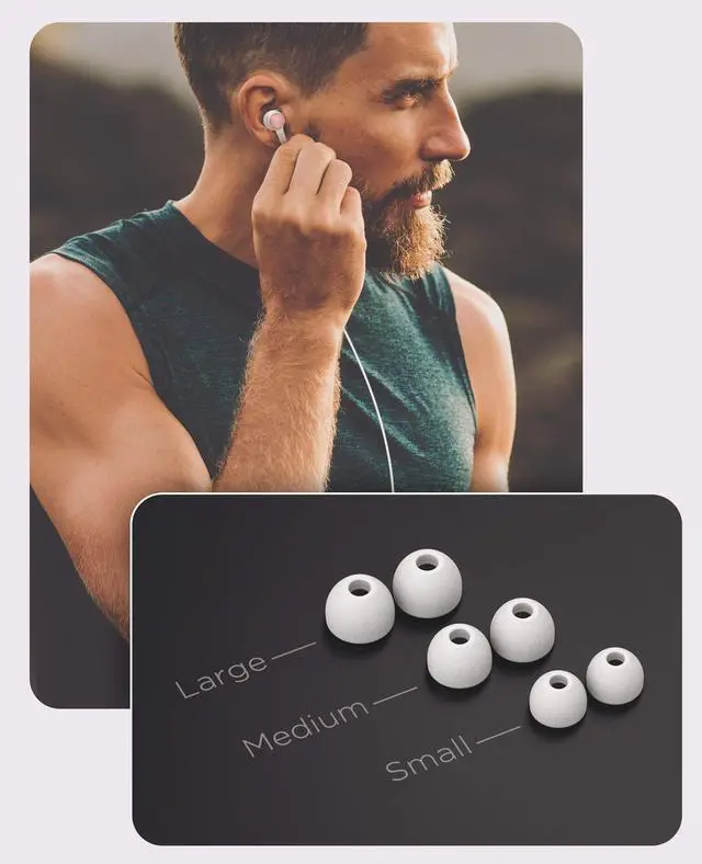 Alt view image 3 of 6 - iPhone Earphones (Apple MFi Certified) V120 in Ear Wired Lightning Earbuds (Sweat/Water Resistant) Headphones with Mic/Volume Remote for iPhone 12/13/14 Pro Max - Rose Gold