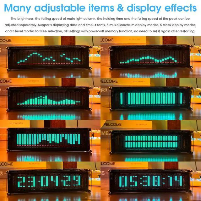 Alt view image 5 of 7 - Nobsound AK2515 Pro Audio Spectrum Analyzer with VFD Display, MIC Input & Advanced AGC - Precise Sound Level Meter for Musicians and Audio Enthusiasts