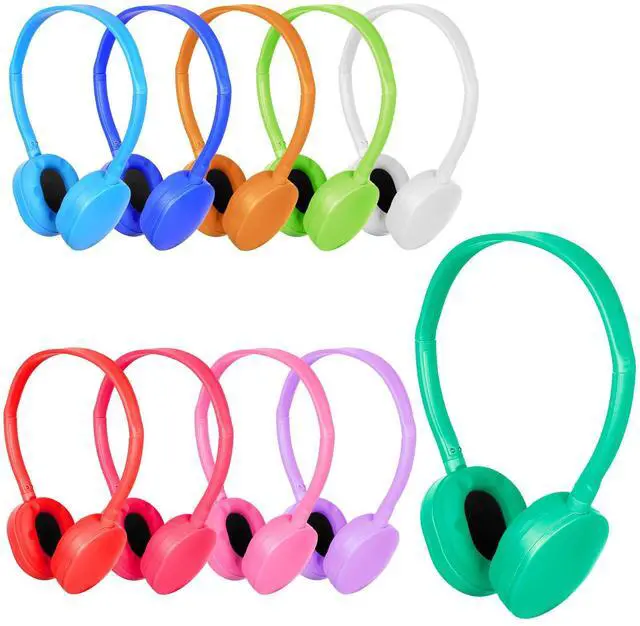Main image of Classroom Kids Headphones Bulk 20 Pack for School Students Wired | Class Set of Headphones for Children Boys Girls Teens Computer Lab Library Online Lesson Testing 3.5mm Jack (10 Colors)