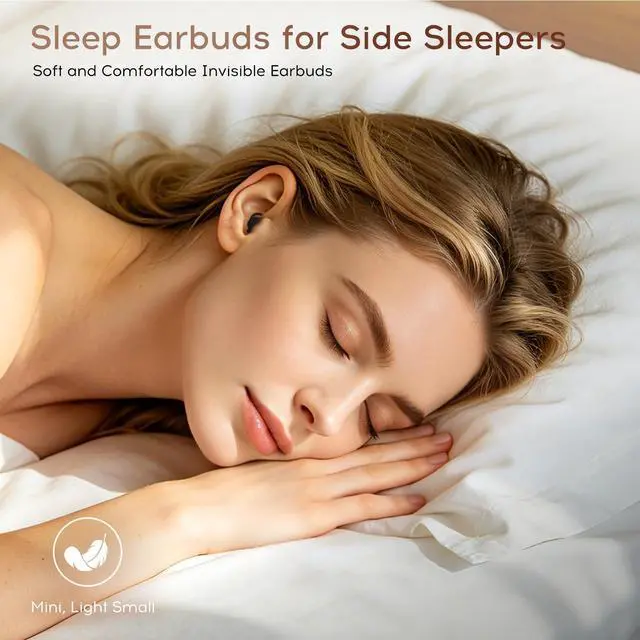 Alt view image 2 of 7 - Sleep Earbuds Bluetooth with Noise Blocking for Side Sleepers | Wireless Sleeping Headphones,with LED Display,Invisible Sleep Earbuds,Black
