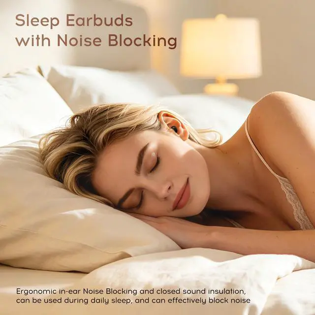 Alt view image 3 of 7 - Sleep Earbuds Bluetooth with Noise Blocking for Side Sleepers | Wireless Sleeping Headphones,with LED Display,Invisible Sleep Earbuds,Black