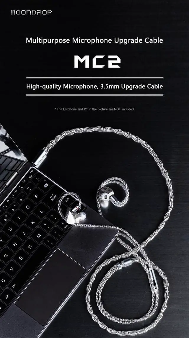 Alt view image 5 of 7 - MC2 Microphone Upgrade Cable 3.5mm 0.78mm 2pin Earphone Upgrade Cable