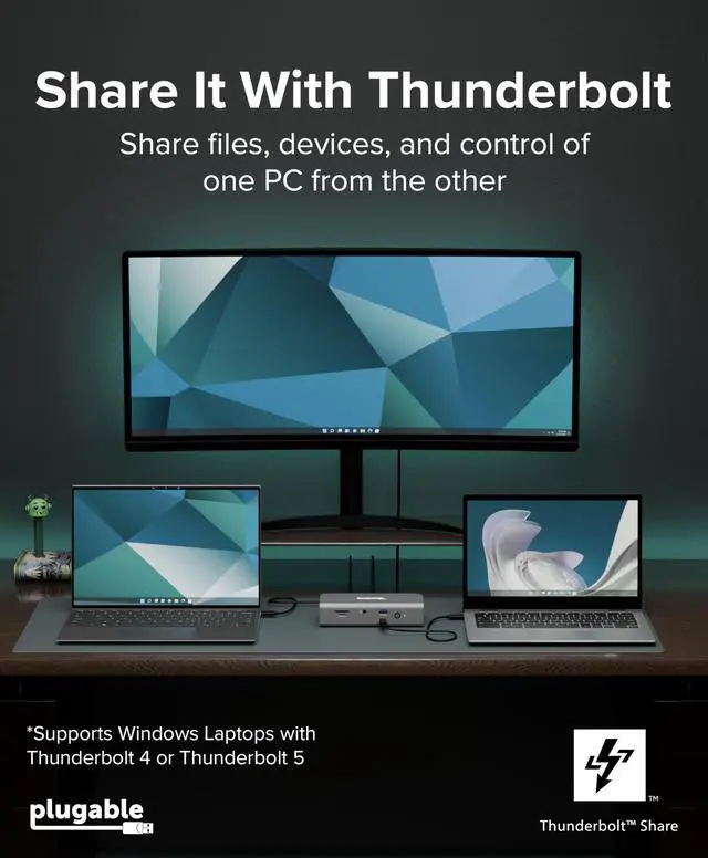 Alt view image 6 of 7 - Thunderbolt 5 Docking Station for MacBook Pro and Windows, 140W Charging, Dual 6K@60Hz Mac, Dual 8K Windows, 80/120Gbps, 3X Thunderbolt 5 Ports, 2.5GbE, Driverless (TBT-UDT3)