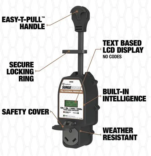 Alt view image 3 of 7 - Southwire 34930 30A - Full Protection Portable with LCD Display Black