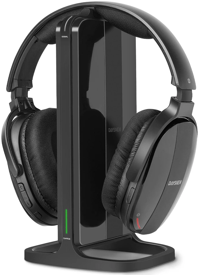Main image of Wireless Headphones for TV with 2.4GHz RF Transmitter Charging Holder, Personal Volume, Plug and Play, 100FT, Bluetooth TV Headphones Wireless for Seniors, No Delay, Support OPT/RCA/AUX, Black, DB100