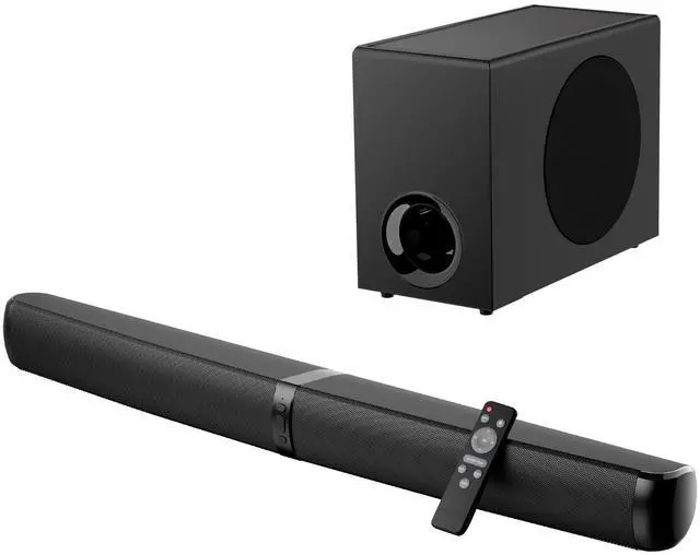 Main image of Sound Bar with Subwoofer, Soundbar for TV Speaker Sonicwave 2.1 CH 120W Detachable 2-in-1 Home Audio System with DSP Bluetooth 5.3 Soundbar, ARC/Optical/AUX for Movies Music Gaming