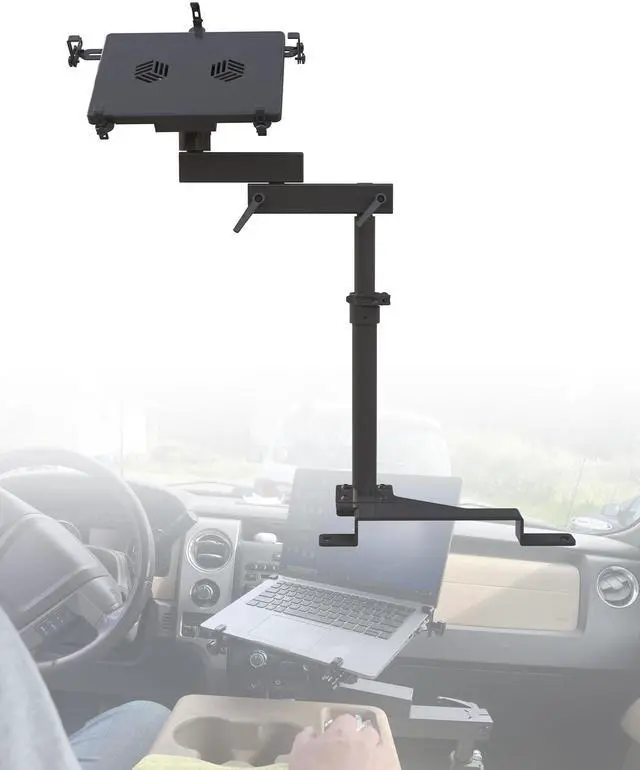 Main image of Truck Laptop Mount Fit for Ford F150, F350, F250, F550, No-Drilling Vehicle Computer Holder for Laptop, Mobile Workstation for Fleet, Service & Field Work
