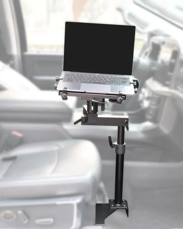 Alt view image 7 of 7 - Truck Laptop Mount Fit for Ford F150, F350, F250, F550, No-Drilling Vehicle Computer Holder for Laptop, Mobile Workstation for Fleet, Service & Field Work