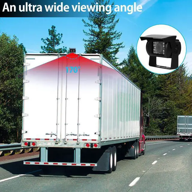 Alt view image 3 of 7 - Backup Camera System Kit 7" LCD Reversing Monitor+Rear View Camera | 170 ° Wide Angle, Waterproof IP68, 18 Infrared Night Vision,Rear View Backup Camera for Trucks/RV/Trailers/Bus/Vans/Box Truck