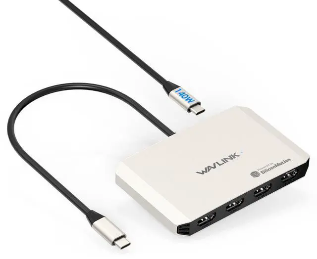Main image of Laptop Docking Station, 4 Monitors for HDMI, Single 4K@144Hz | 140W PD in, Compatible with M1/M2/M3/M4/Macbook Neo, macOS and Windows, Required SMI Driver & Host USB3.2