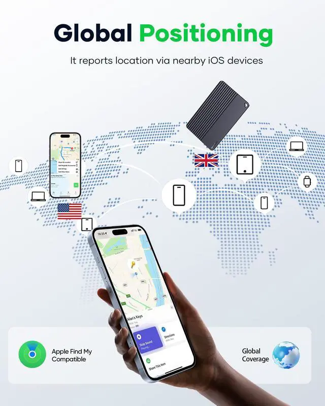 Alt view image 3 of 7 - Wallet Tracker Card for Apple Find My, 5-Year Battery Bluetooth Item Finder for iPhone, Slim Smart Tracking Card for Wallet, Luggage, Passport, Purse, Backpack, iOS Only