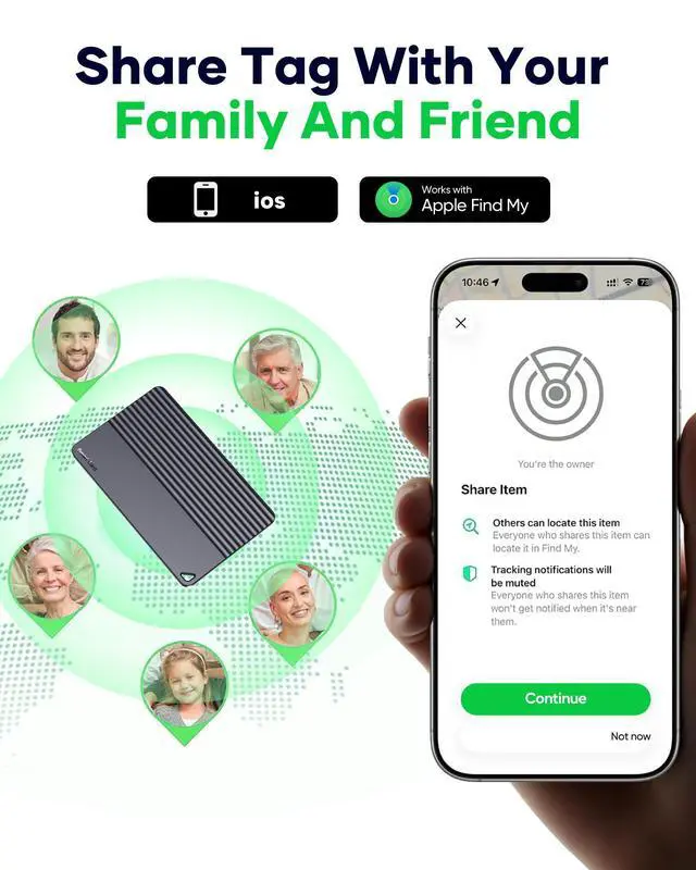 Alt view image 6 of 7 - Wallet Tracker Card for Apple Find My, 5-Year Battery Bluetooth Item Finder for iPhone, Slim Smart Tracking Card for Wallet, Luggage, Passport, Purse, Backpack, iOS Only