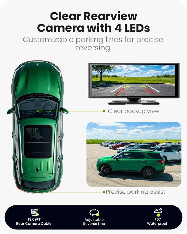 Alt view image 5 of 7 - 9.26" Wireless Car Play Screen for Apple CarPlay & Android Auto, Portable Car Tablet with Backup Camera, Mirror Link, OTA Updates, Bluetooth 5.2, GPS Navigation, Plug & Play