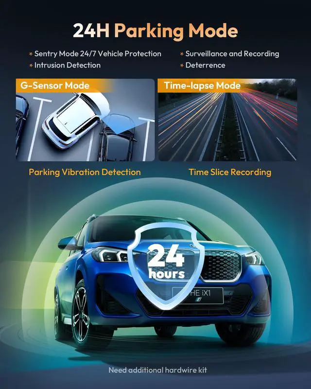 Alt view image 5 of 7 - 4K+2.5K Dash Cam Front and Rear, GalaxyCore Sensor, Free 64GB Card Included, Built-in WiFi App Control, Dash Camera for Cars with WDR Night Vision,170°Wide Angle, 24H Parking Mode, 2" IPS, S-V200