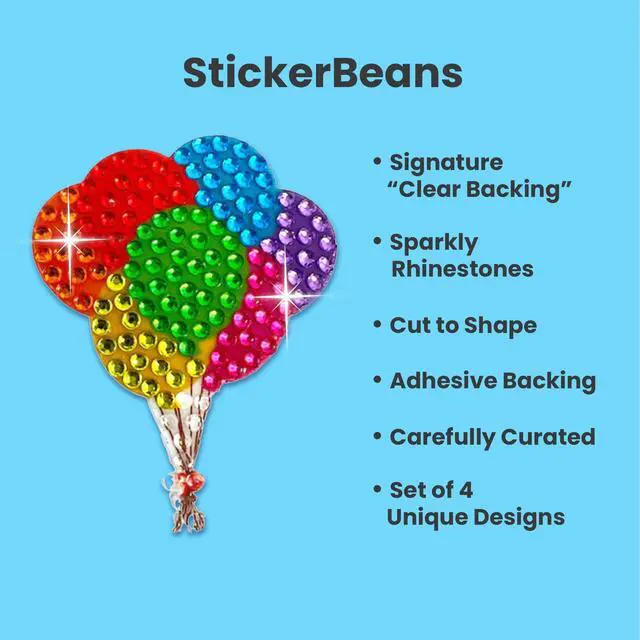 Alt view image 2 of 7 - ® Rhinestone Stickers - Magical Sticker Pack, 2 x 2 Each Unique Sparkly Cut-to-Shape for Collecting, Trading, Decorating Laptops, Phone Cases, Scrapbooks