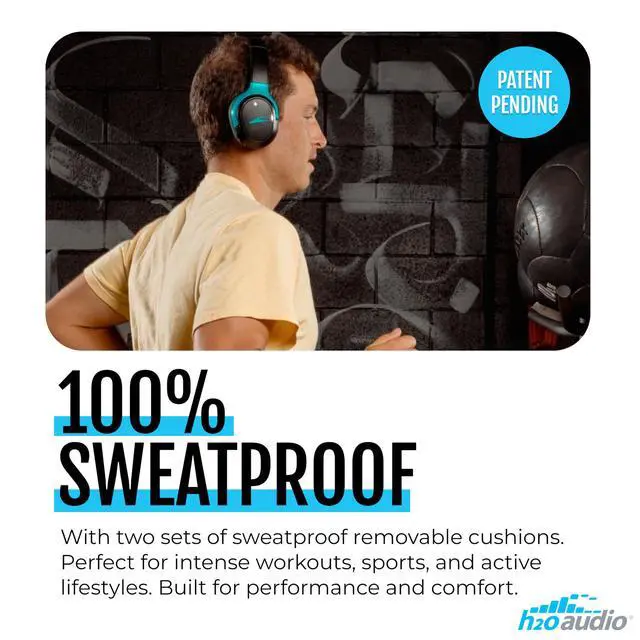 Alt view image 3 of 7 - RIPT Ultra Over-The-Ear Sport Headphones 100% Sweatproof Zwift Headphones with Active Noise Cancellation, 50H Battery, Interchangeable Washable Cushions, Bluetooth, Mic, and Travel Case