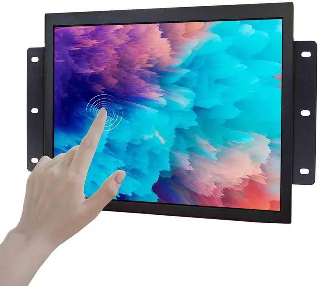 Main image of 12.1 Inch 10 Points Touch Screen Industrial LCD Monitor 1024x768 | Supports VGA DVI Input,4:3 Aspect Ratio Display with Wall Mounting Brackets