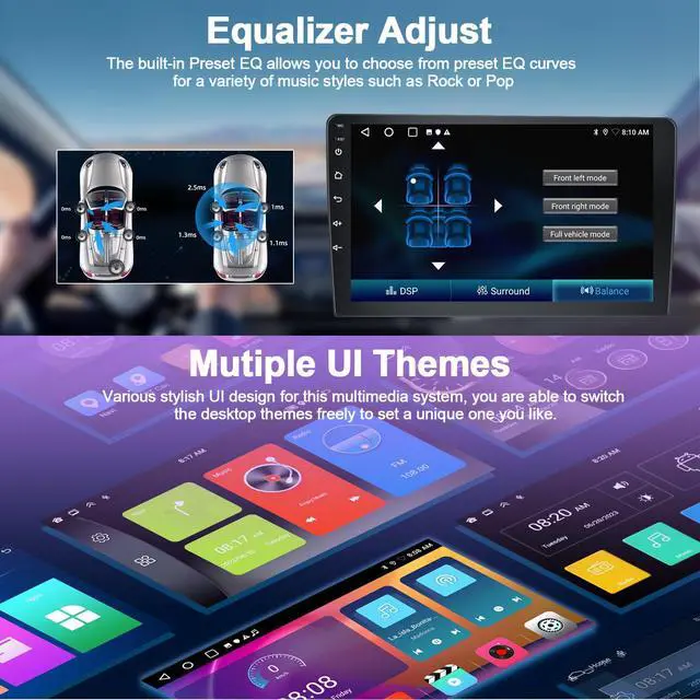 Alt view image 7 of 7 - 2G+64G Android 13 Car Stereo with Wireless Apple Carplay Android Auto for 2008-2012 Ford Escape Mazda Tribute 9 Inch Touchscreen Car Radio with GPS Navigation WiFi Bluetooth FM RDS HD Backup Camera
