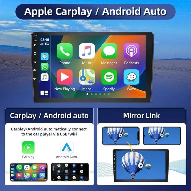 Alt view image 3 of 7 - Single Din Car Stereo Radio for 1992-1997 Ford F150 F250 F350 Touchscreen | Wireless CarPlay & Android Auto,9" Touch screen,1 Din Car Audio Receivers w/Bluetooth Mirror Link SWC FM AM Back Camera