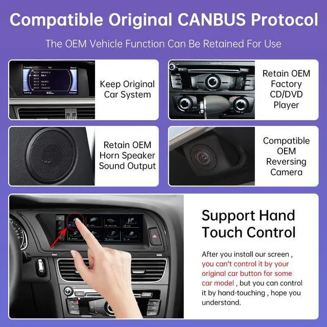 Alt view image 5 of 7 - 8.9" CarPlay Screen for Audi A4 with 2G MMI (2009-2015) | Linux HD Screen, Support Wireless CarPlay, Android Auto, Mirrorlink, OEM Integration Car Stereo