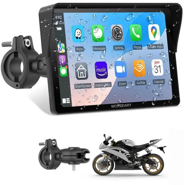 Main image of W722 Motorcycle CarPlay Wireless with Android Auto Screen | 7 Inch IP67 Waterproof GPS Navigation Screen for Motorcycle Tours, Dual Bluetooth, EQ, Light Sensor and USB/Hardwire Power
